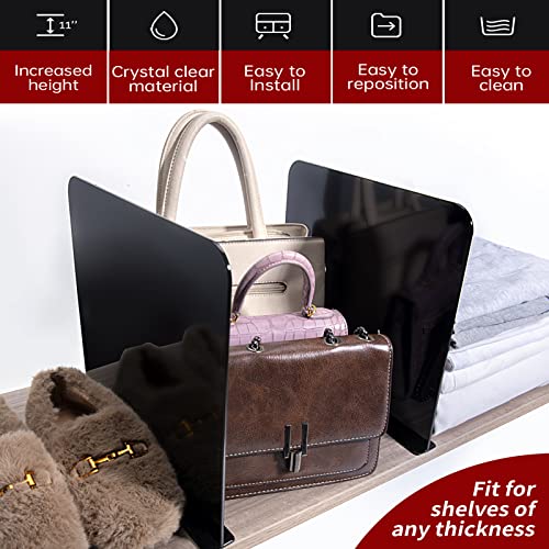 ROUFA-4Pcs-Acrylic-Shelf-Dividers-Adjustable-Closet-Organizer-Fit-for-Any-Thickness-of-Shelves-Multi-Purpose-Wood-Shelf-Separators-for-Bedroom-Kitchen-Office-Bathroom-118x11-Black