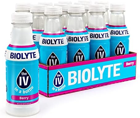 BIOLYTE Electrolyte Drink - IV in a Bottle Electrolyte Drink for Rapid Hydration - Berry, 12-Pack