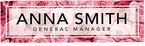 Vista 50 de Andaz Press Placa de nombre de escritorio de oficina, diseño floral de melocotón rubor personalizado para el hogar, escritorio, profesor, jefe