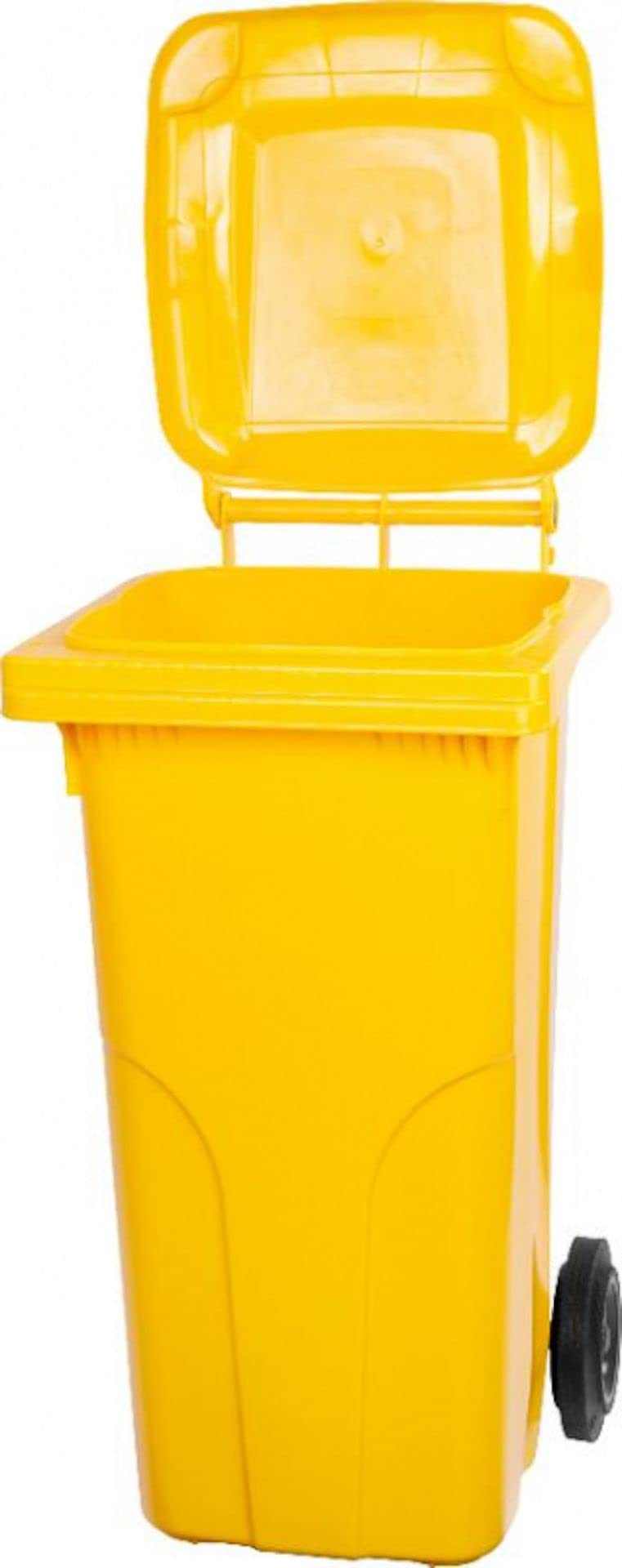 PROREGAL 2-Rad-Mülltonne MGB | HDPE-Kunststoff | HxBxT 94,5x48x54cm | Fassungsvermögen 120 Liter | Gelb | Mülltonne, Müllgroßbehälter, Mülleimer, Abfalltonne, Müllbehälter, Universaltonne