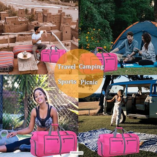 Image of Woogwin Travel Duffel Bag Large Foldable Waterproof Overnight Bag for Beach Swim Bags Pool Sports Gym