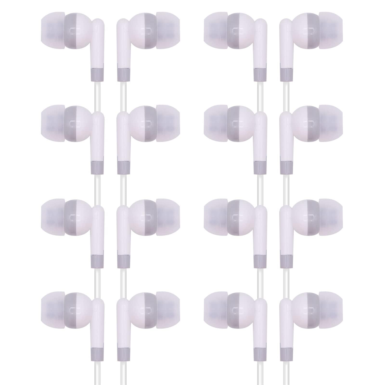 Bulk - Confezione da 200 auricolari per aula cablata, 3,5 mm, colore: Bianco