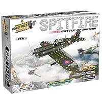 Construct IT Aero Battle of Britain Spitfire Construction Set - 316 Pieces Spitfire - STEM Toys for 8+ Year Olds - Build Your Own WW2 Aircraft - Construction Toys for Boys Age 8-12
