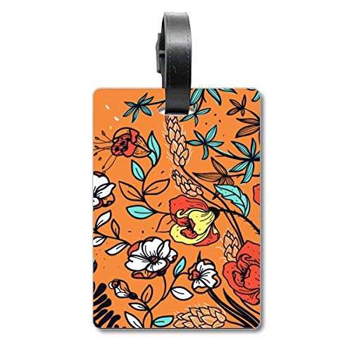 Étiquette valise lys camélia orange pour vos vacances au soleil