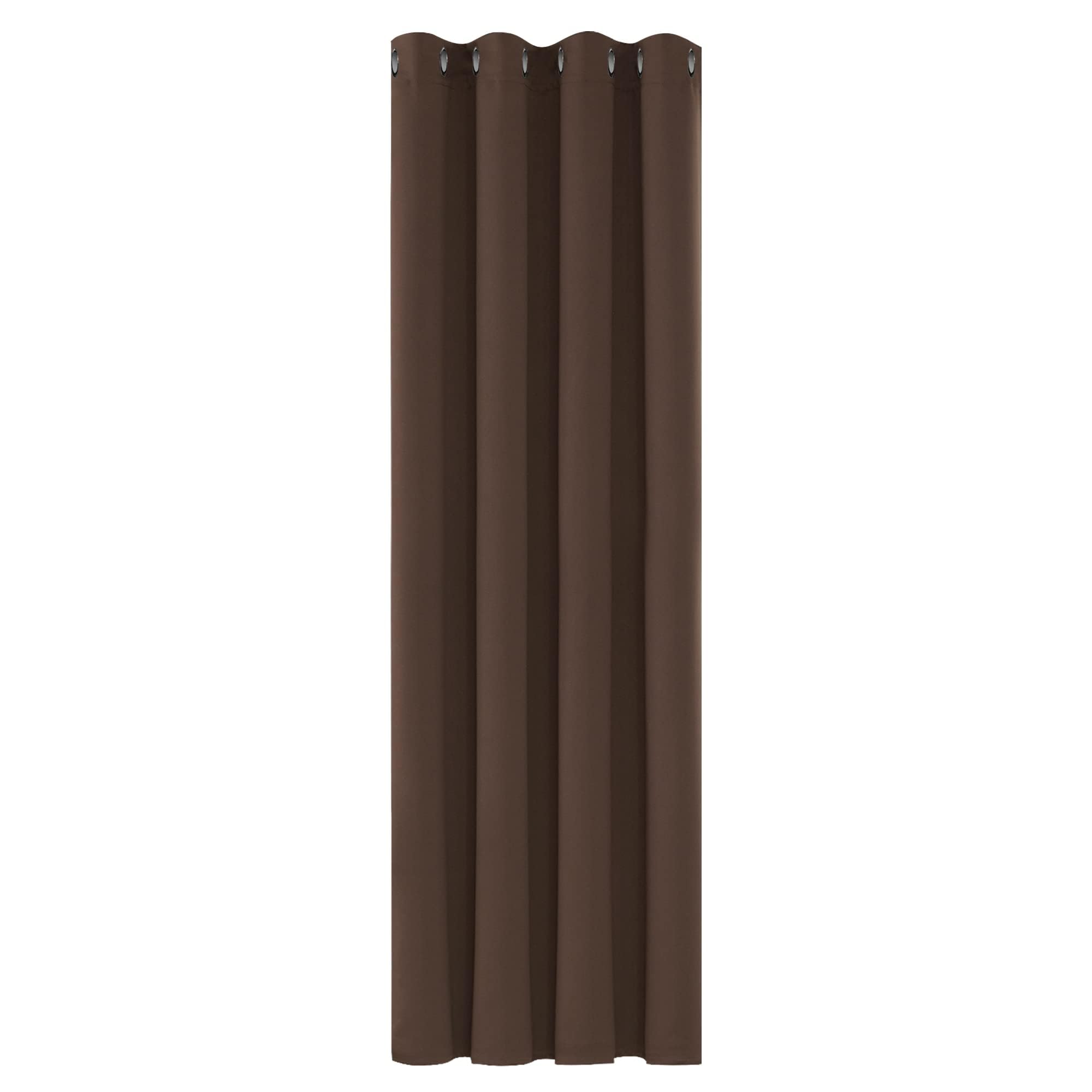Deconovo Tende oscuranti isolanti termiche anti freddo, tende per soggiorno e camera da letto, design moderno con occhielli, 140 x 245 cm (larghezza x altezza), marrone, 1 pezzi