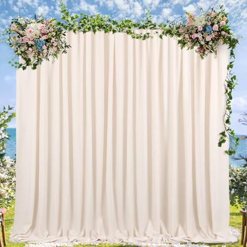 Fond photo Noël et mariage : lot de 2 toiles crème 150x300cm pour fête