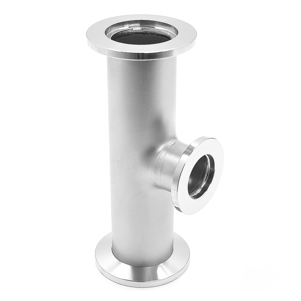 AVCRAY 3 Way Tee Reducer KF-25 to KF-16 Vacuum Fittings, ISO-KF Flange Size NW-25 to NW-16, Stainless Steel (KF25-KF16)