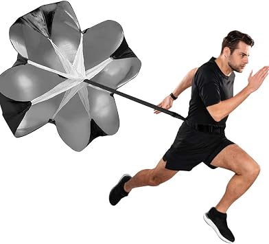 KEYPOWER Running Speed Training 56" Parachute with Adjustable Strap Speed Chute Resistance Running Parachute for Adults
