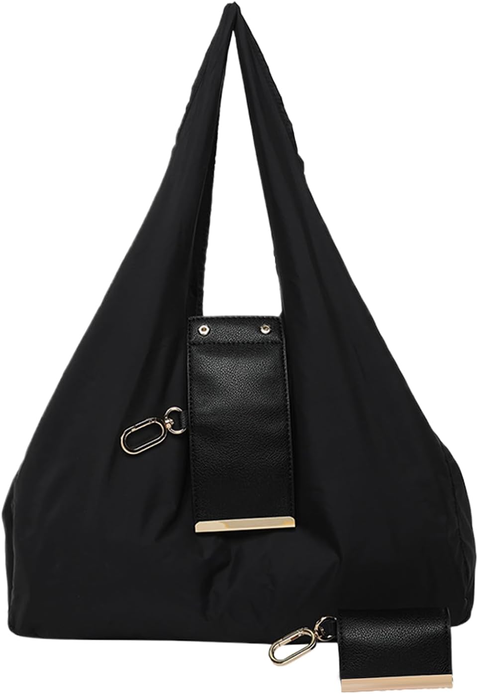 Leather Tote Bag Trendy Foldable Purses with Keychain