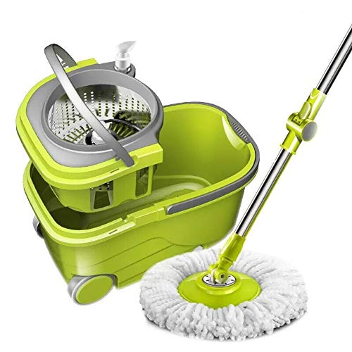 Spin mop balai rotatif nettoyage sol avec seau séparateur à roulette