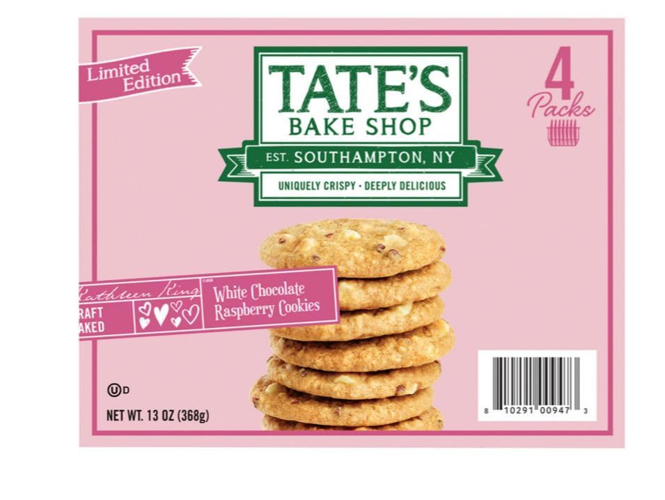 Tate's Bake Shop White Chocolate Raspberry Cookies, Limited Edition, 4 Packs, 13 oz 1 Box