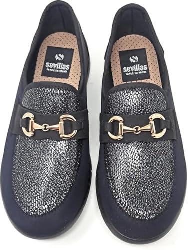 SEVILLAS Zapato para pies delicados, Diabéticos, Juanetes, posoperatorio Ancho Especial S Mod 228497B (38)