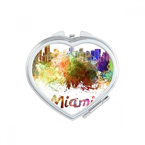 Miroir compact cœur portable pour corriger le maquillage partout