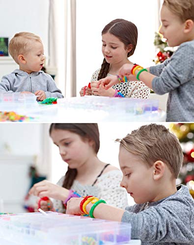 Rainbow Loom Rubber Bands Kit, 12750+Pcs Rubber Band Bracelet Making Kit In 26 Colors With 500 Clips 6 Hooks, Rubber Bands Diy Refill #TOP3