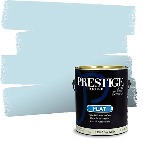 Prestige Paints. - Base y pintura para exteriores en un solo galón, 1 galón. plano, comparable con Sherwin Williams Topsail.