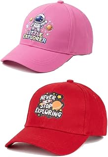 Fasam Kids Cap Combo Pack of 2 (2–12 Years) | Adjustable Cotton Baseball Caps for Boys & Girls | Soft & Breathable Hats Price In India