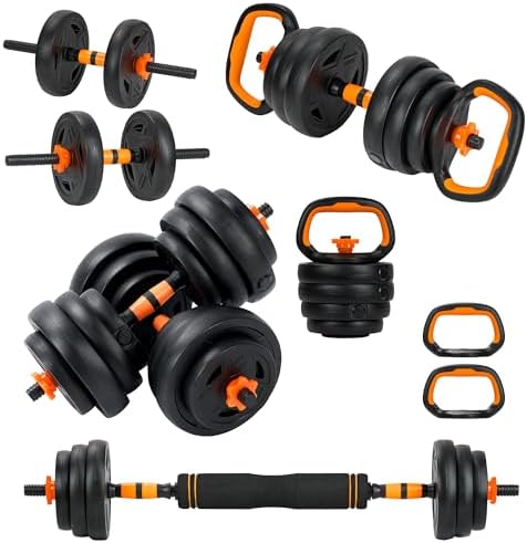 Adjustable Dumbbell Set, 66LBS weights dumbbells set, 4-In-1 Dumb...