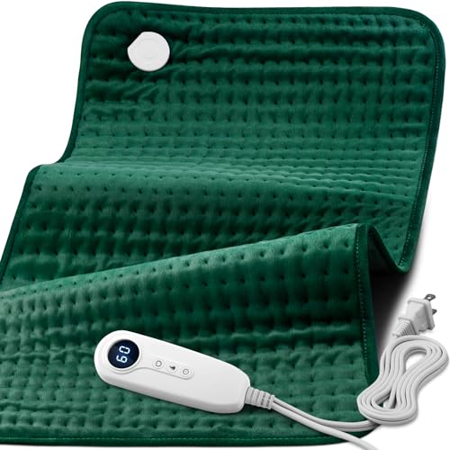XXXL Heating Pad for Back Pain Relief & Period Cramps, Extra Large Elecctric Heating Pads for Women Legs Knee Feet Neck & Shoulders, 17”x33” Oversized Heat Pad with Timer, Gifts for Women Mom Men Dad