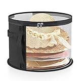SOSMAR Oversized Clear Hat Storage Box for Women & Men – Dustproof Cowboy Hat Organizer with Handles, Wide Brim Sun Hat Case for Closet/Travel, Transparent Windows (Grey)
