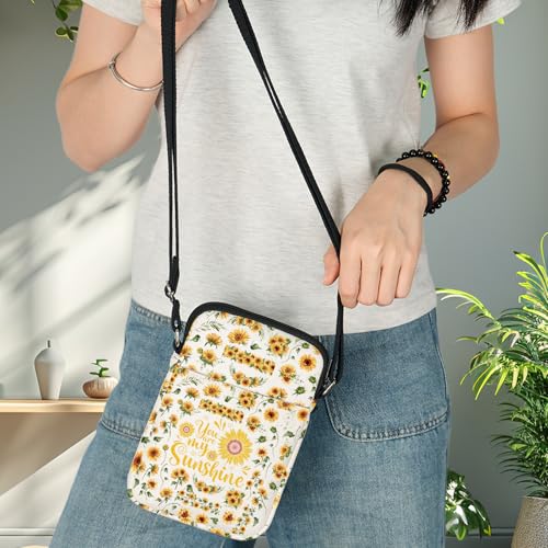 BWWKTOP Sunflower Crossbody Bag Sunflower Inspired Gift You Are My Sunshine Sunflower Shoulder Bag Gift for Sunflower Lovers4