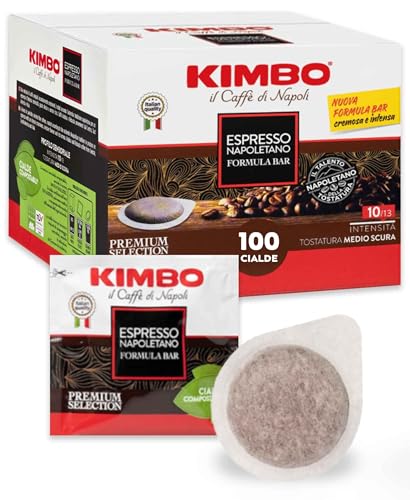 Kimbo Espresso Napoletano - 100 Cialde ESE 44mm con Puro Caffè Torrefatto in Italia