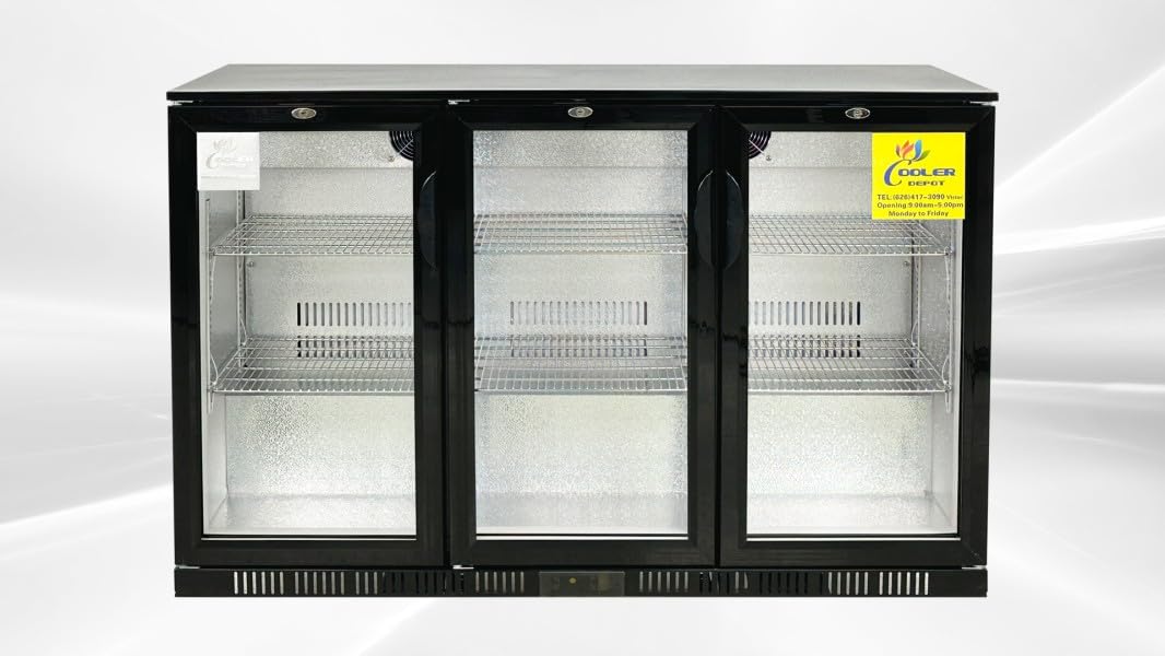 Beer Back Bar Cooler 3 Glass Door (Swing Door) 53" Width Beer Fridge Nsf Certified Beverage Refrigerator 11.8 Cu.Ft Under Counter Height 35°-46°F Black Bb3dup on Fridge.com - View 5