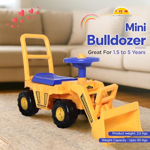 Image of Toyzone Mini Bulldozer-50803 | Baby Car | Kids Car | Toy Car| Push Car| Storage Seat | Swing Car| Ride on Car with Horn