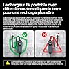 GONEO Chargeur Voiture Électrique Type 2 Portable,Température surveillance,Terre & CA 30mA+CC 6mA Détection.16a monophasé Schuko 3,68kW,Borne Domestique Cable Recharge 5M avec Courant & temps réglable