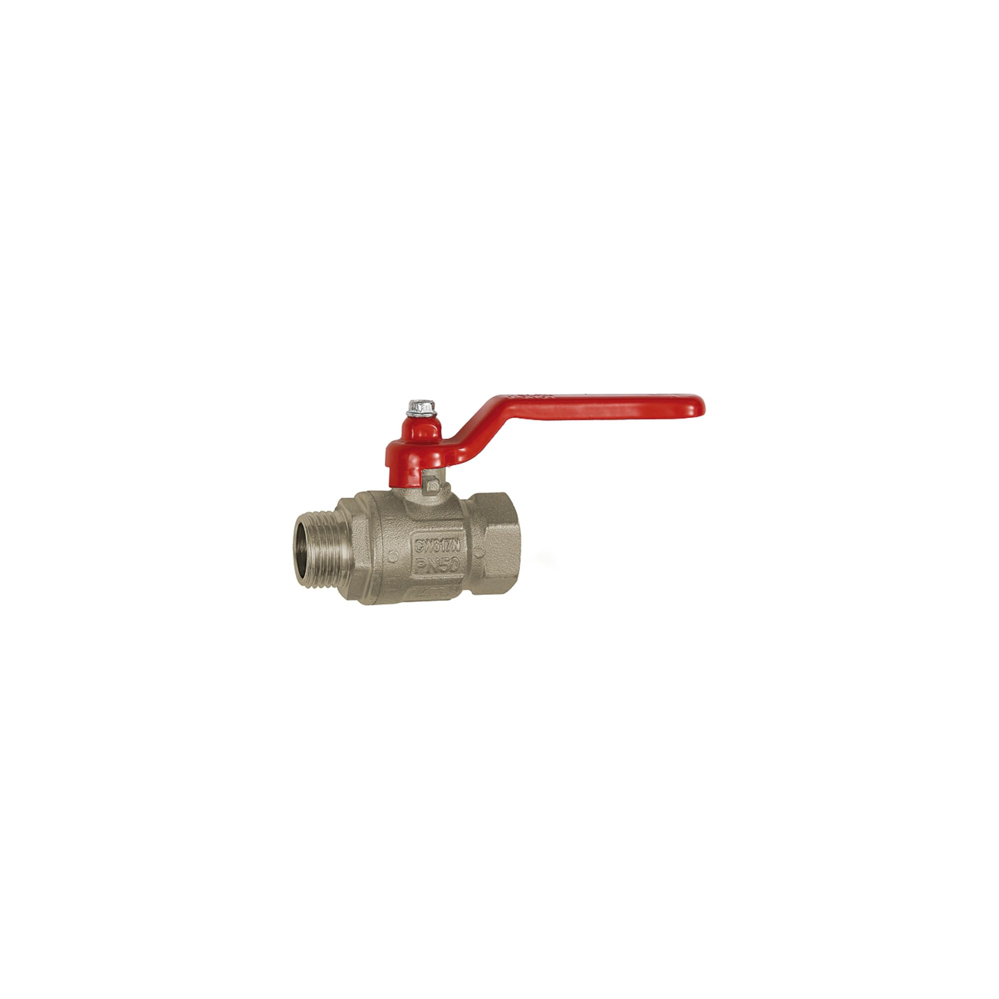 RIEGLER 103109-329.28-R valvola a sfera modello base, leva manuale, IG/AG, MS vern, G 1 1/2, 1 pezzo