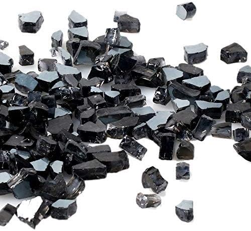 BALI OUTDOORS Fire Glass High Luster, Fire Glass 5 Pound Jar (Deep Grey 5 Lbs)