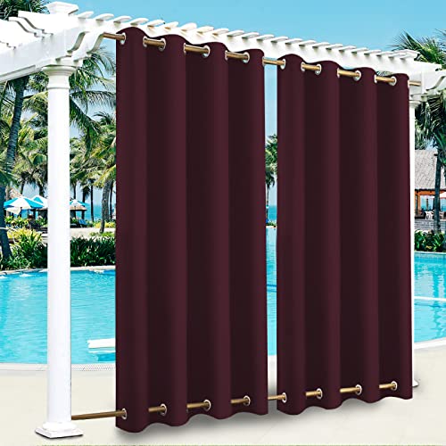 Rideau d'extérieur imperméable rouge isolant à double œillet