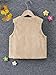 Floerns Girls Floral Appliques Sleeveless Round Neck Vest Jacket Outerwear Khaki 5Y