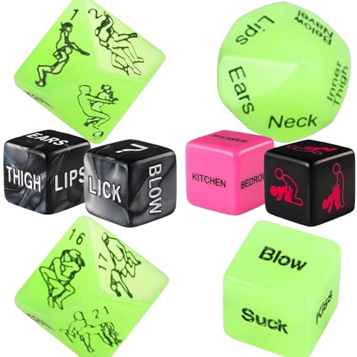 Positions Sex Game Sex Dice Couples Sex Toys Glow in the Dark Positon Dice for Date Night Sex Games Romantic Anniversary & Valentines Gifts Adult Couple Games 8 Dices for Adults Sex Games for Couples