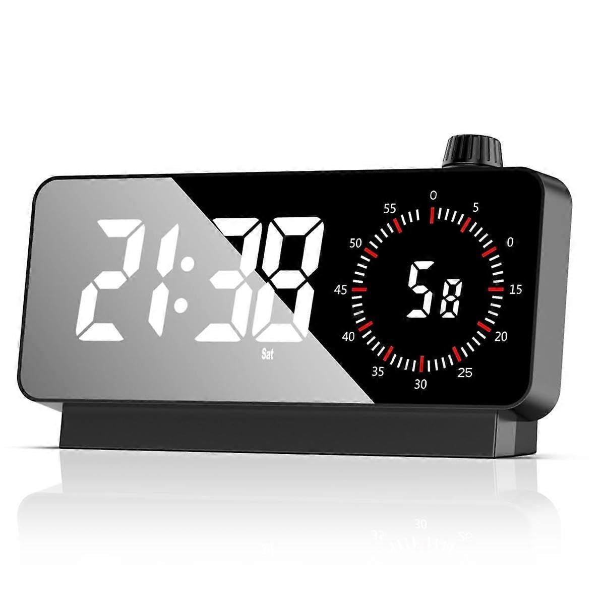 JOYHAPPST Alarm Clock with : Digital Desk Clock Battery Operated Countdown for Study Office-Alarm Clocks for Bedrooms Black