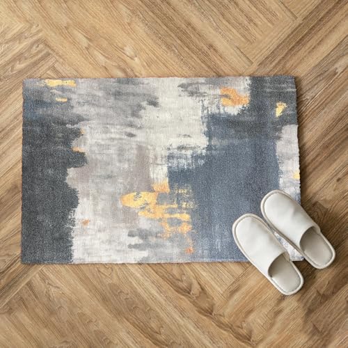 Image of Urban Space Digital Printed Premium Chenille Floor Carpet Mat for Bedroom, Living Room, Super Soft Rug with Anti-Skid Backing, Modern Distressed Design (2ft x 3ft, ACR005)