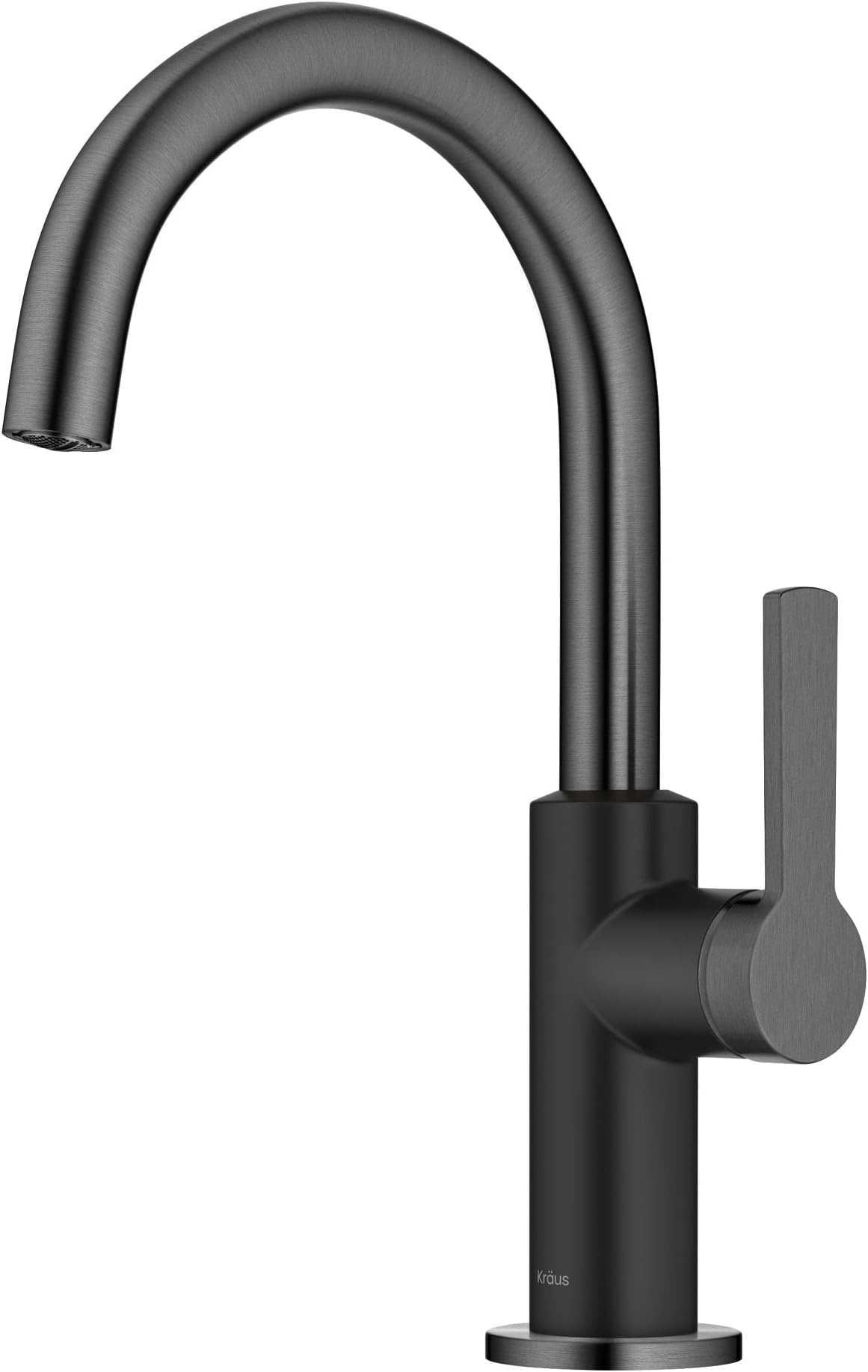 KRAUS Oletto Single Handle Kitchen Bar Faucet in Matte Black/Spot Free Black Stainless, KPF-2822MBSFSB