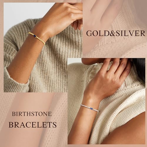 Yoosteel May Birthstone Bracelet for Women,14K-Gold-Plated Bracelets - image 7