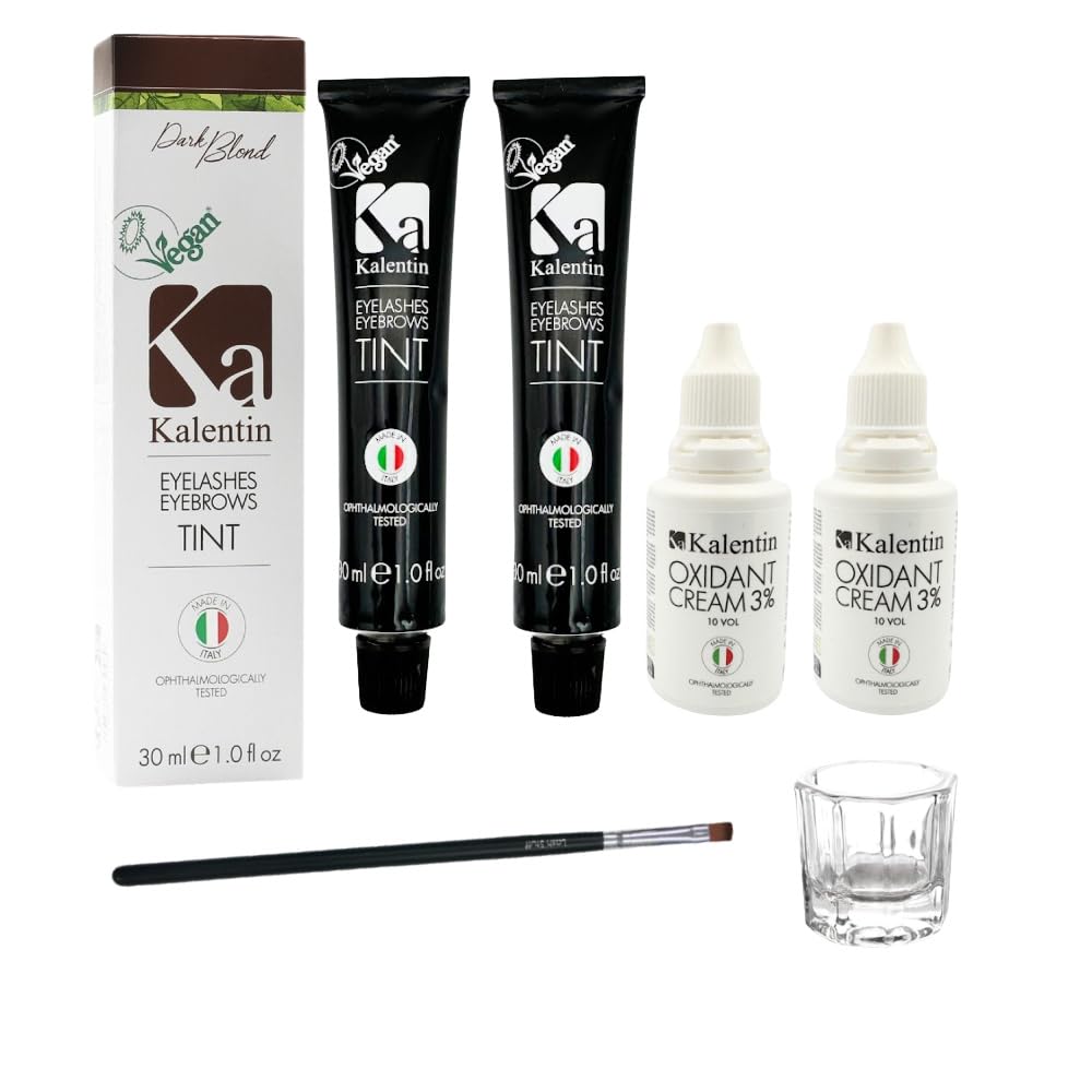 Professional Kalentin Eyebrow Color 2-Pack Plus 2-Developers (Dark Blonde)