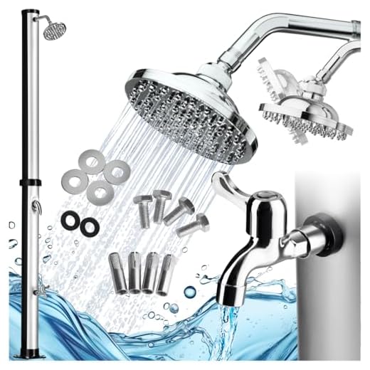 Tectake Ducha Solar 20 L Para Jardín, Ducha Solar De Terraza, Ducha Para Piscina O Camping Con Energía Solar (Negro/Plata)