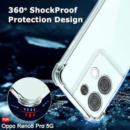 Image of TheGiftKart Transparent Crystal Clear Back Cover Case for Oppo Reno 8 Pro 5G | Shockproof Soft TPU Case | Cushioned Edges for Ultimate Protection Back Cover Case for Oppo Reno 8 Pro (TPU, Transparent)
