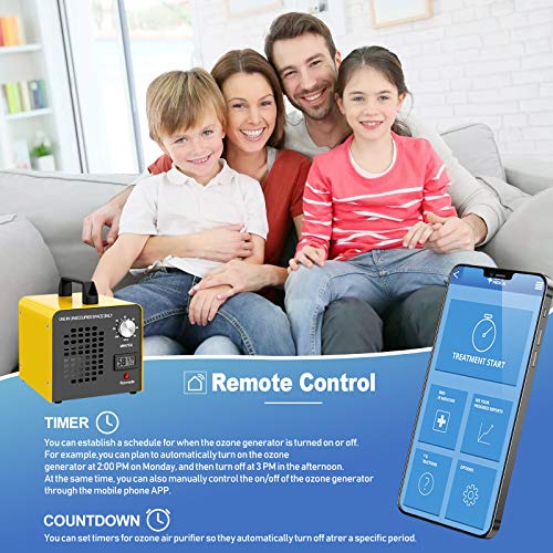 Commercial Ozone Generator 10000Mg/H Remote Control Timing Ozone Machine Odor Eliminator Industrial O3 Ozone Ionizer Purifiers Deodorizer Ozonator For Rooms, Car , Home, Auto, Smoke, Cars And Pets #TOP1