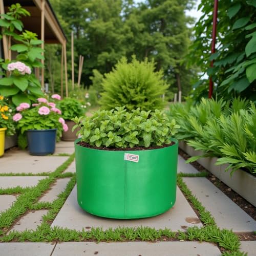 Image of HDPE UV Treated 340 GSM Plant Growing Bags for Terrace Gardening Easy to Use 12 x 06 Inch - Pack of 5