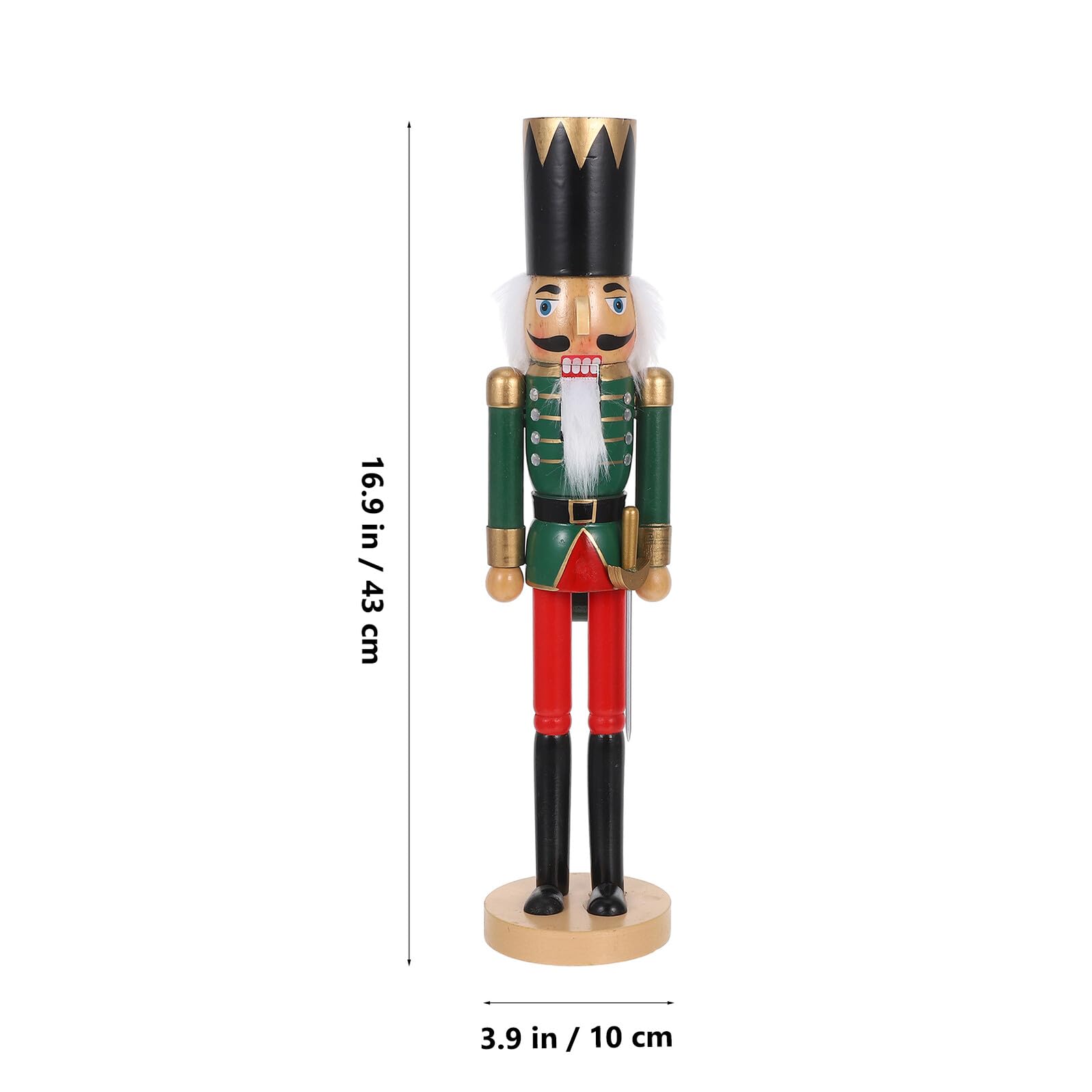 Hemobllo Schiaccianoci Statuetta Tradizionale in Legno Dipinto Ornamento Natalizio Soldato Figura Decorazione da Tavolo per Feste di Natale