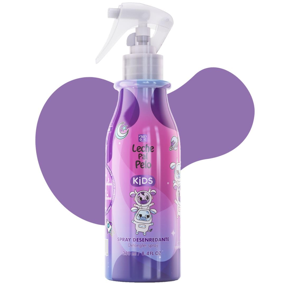 Leche Pal Pelo Kids - Detangler Spray Leave-In Conditioner - Gentle Haircare with Natural Ingredients - Controls Frizz - 8.4 oz