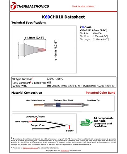 Image of Thermaltronics K60CH010 Chisel 30deg 1.0mm (0.04in)