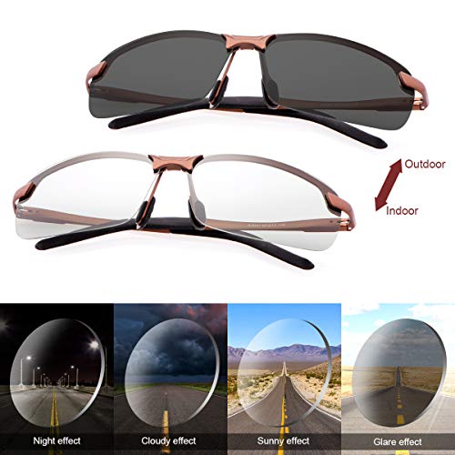 Image of MIRYEA Polarized Photochromic Driving z87 Sunglasses for Men Day Night Safety Glasses