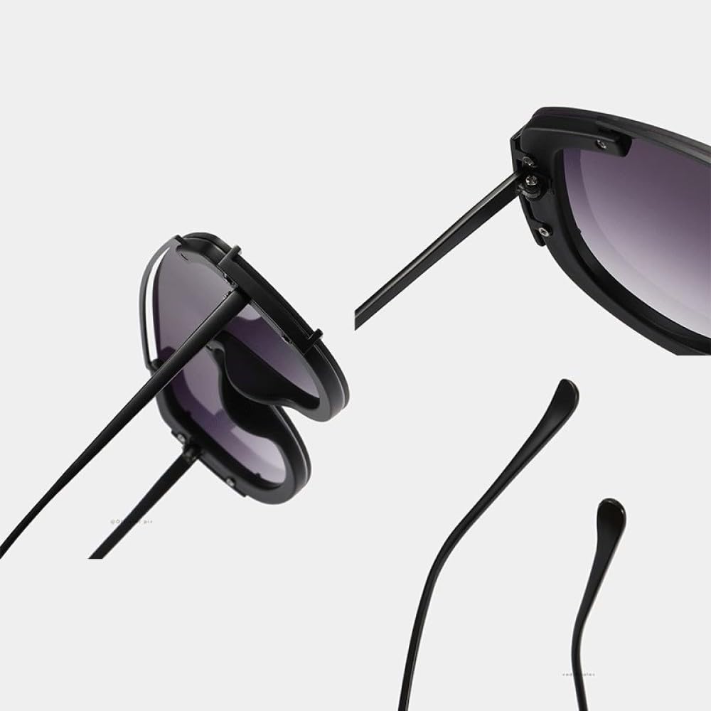 Gafas de sol cuadradas vintage de moda para mujeres y hombres, gafas de sol de gran tamaño de una pieza, gafas de sol de lujo a la moda