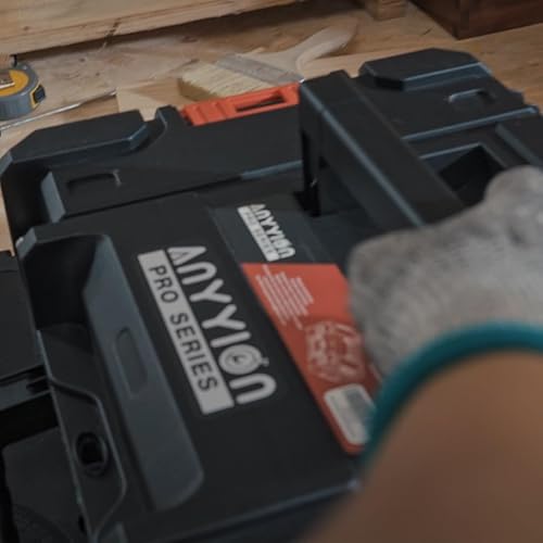 Miniatura 9 de Anyyion Caja de herramientas de 17 pulgadas, asas dobles, apilable, esencial para decoración del hogar. (Tamaño interno 16.54 pulgadas de largo x