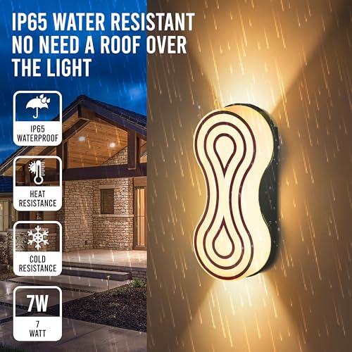 Image of Gesto 7W Waterproof Led Wall Light for Home Decoration - Up Down 2-Way LED Wall Lamp | IP65 Outdoor Fancy Wall Lights for Balcony,Gate,Elevation,Garden,Patio | Decorative Wall Mount Light -Pack of 2