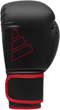adidas Boxing Gloves Hybrid 80 FLX 3.0 // Sparring Gloves Boxing Kickboxing Fitness 14oz, Black x Red
